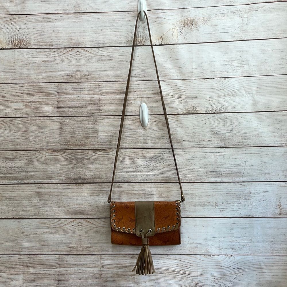 VEGAN LEATHER CROSSBODY BAG WITH FRINGE